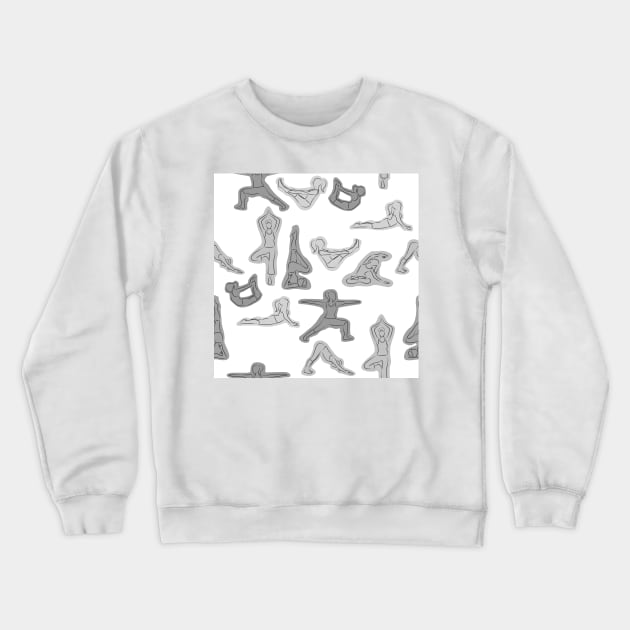 Grey Yoga Pattern Wallpaper Crewneck Sweatshirt by XOOXOO
